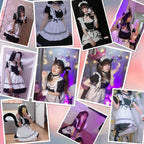 Cosfaire Kawaii French Maid Lolita Cosplay Costume Set with Cat Ears, Apron & Accessories - View 2