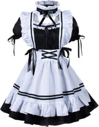Cosfaire Kawaii French Maid Lolita Cosplay Costume Set with Cat Ears, Apron & Accessories - View 3