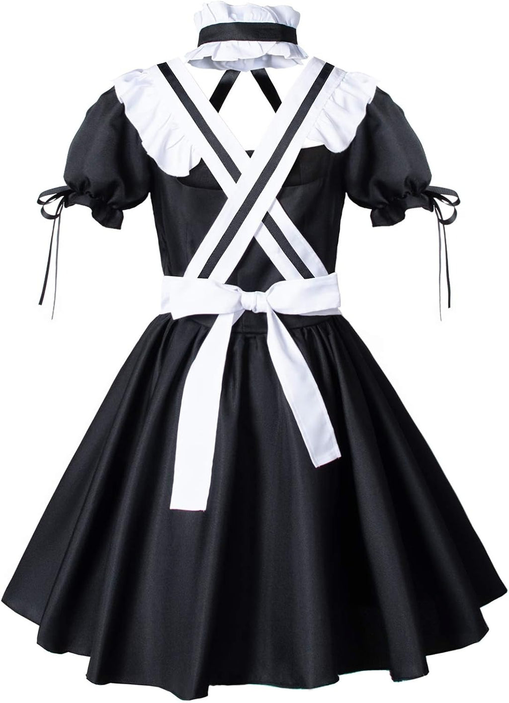 Cosfaire Kawaii French Maid Lolita Cosplay Costume Set with Cat Ears, Apron & Accessories - View 4