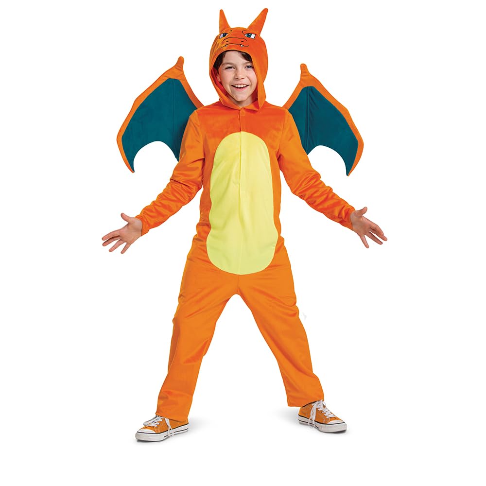 Cosfaire Charizard Costume for Kids, Pokemon Costume Hooded Jumpsuit, Child Size Small (4-6) - View 8