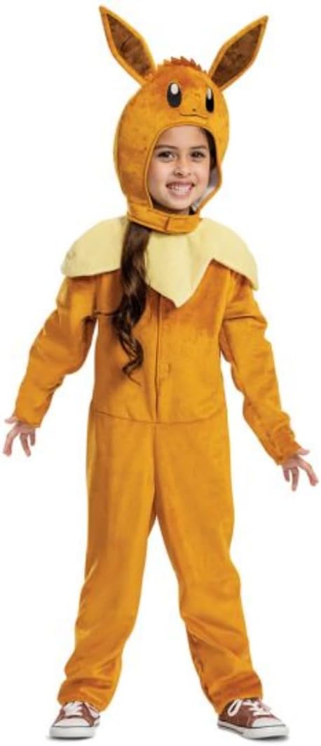 Cosfaire Eevee Costume for Kids, Pokemon Costume Hooded Jumpsuit - View 2