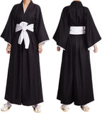 Cosfaire Adult Anime Black Robe Cloak Cosplay costumes Japanese Traditional Samurai Uniform Kimono outfit Halloween outfits