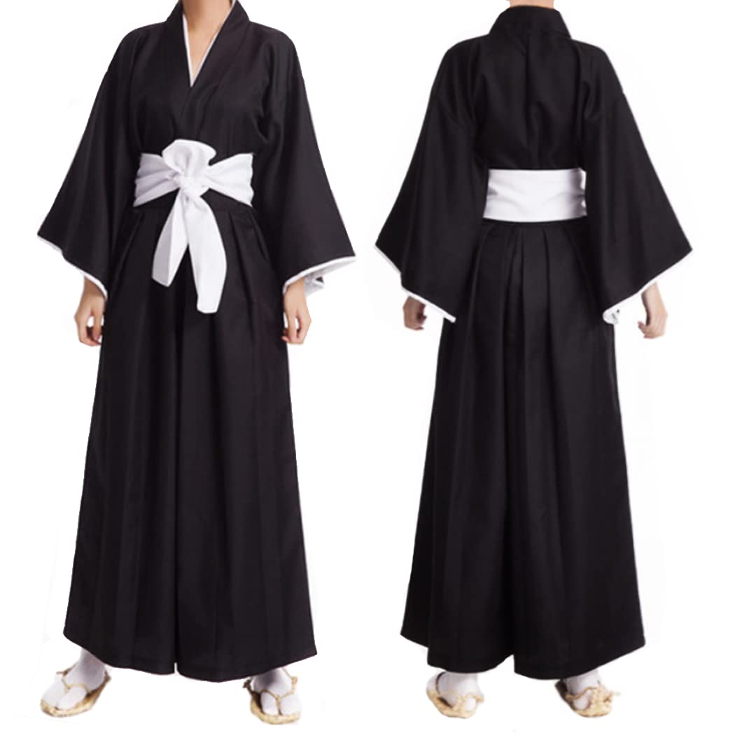 Cosfaire Adult Anime Black Robe Cloak Cosplay costumes Japanese Traditional Samurai Uniform Kimono outfit Halloween outfits - View 7