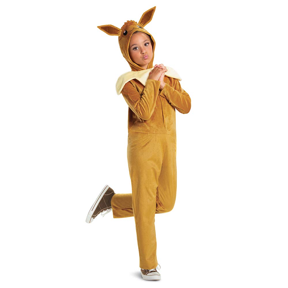 Cosfaire Eevee Pokemon Kids Costume, Pokemon Hooded Jumpsuit with Ears - View 7