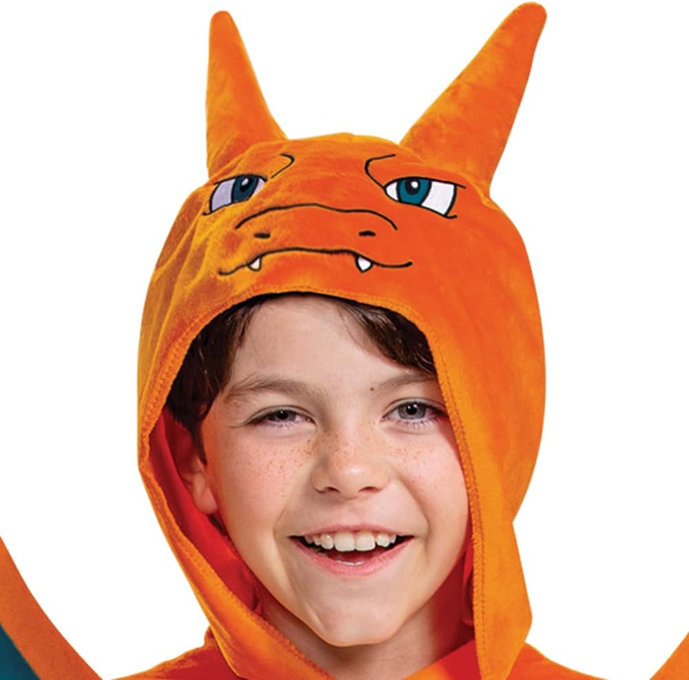 Cosfaire Charizard Costume for Kids, Pokemon Costume Hooded Jumpsuit, Child Size Small (4-6) - View 4