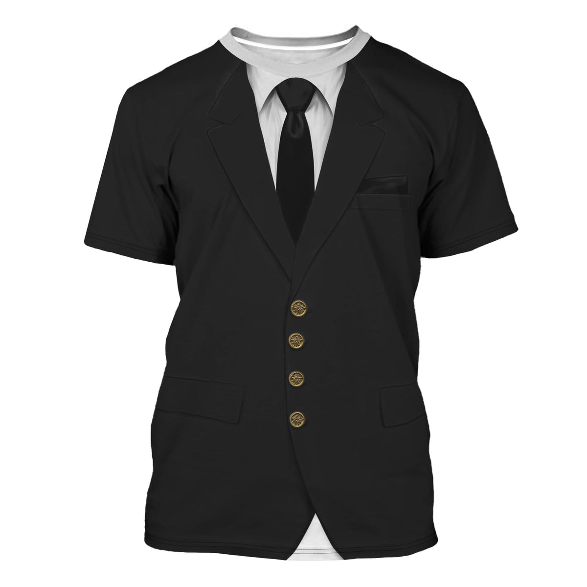 Cosfaire Anime Pirate Captain Tee Tuxedo T-Shirt Funny Cosplay Costume Tee Crewneck Short Sleeve Casual Top Unisex - View 15