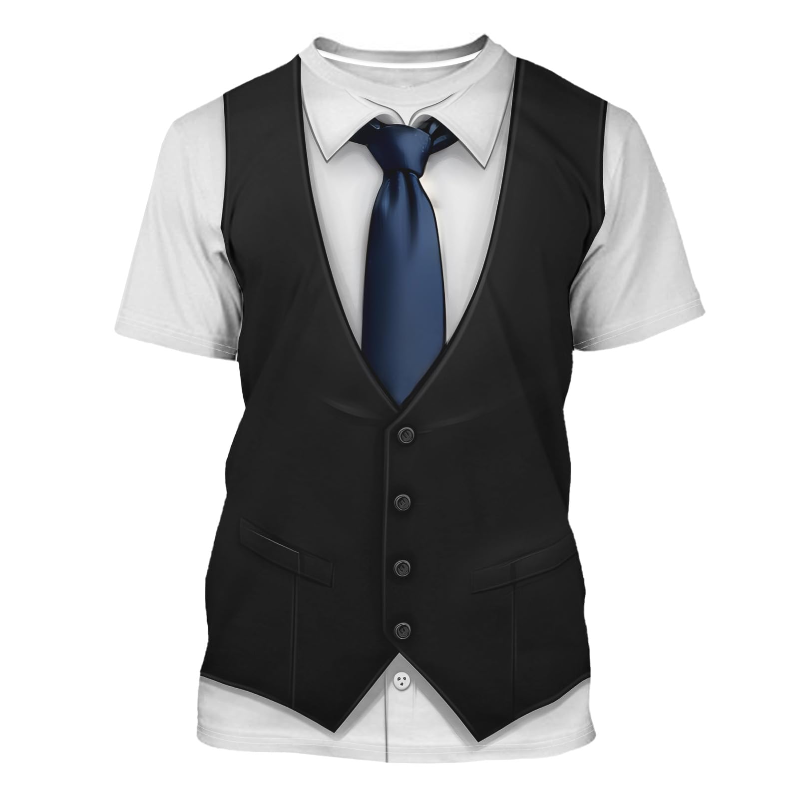 Cosfaire Anime Pirate Captain Tee Tuxedo T-Shirt Funny Cosplay Costume Tee Crewneck Short Sleeve Casual Top Unisex - View 17