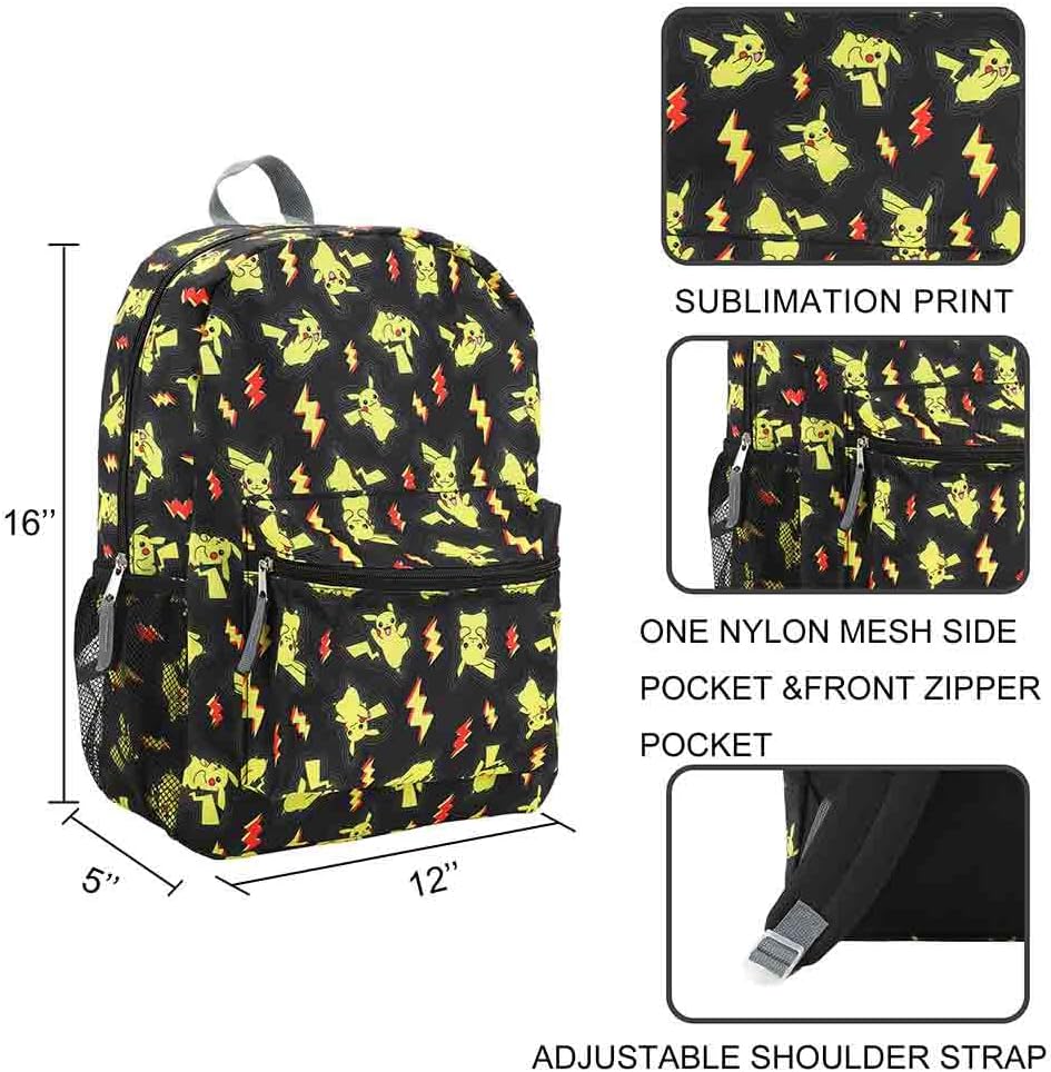 Cosfaire Pokemon Pikachu All-Over Print 16" Backpack - View 4
