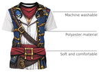 Cosfaire Anime Pirate Captain Tee Tuxedo T-Shirt Funny Cosplay Costume Tee Crewneck Short Sleeve Casual Top Unisex - View 4