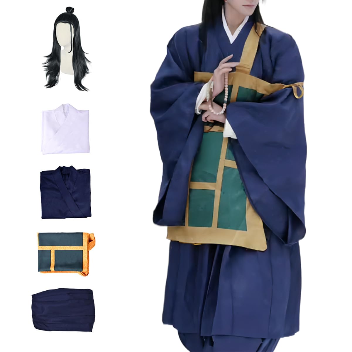 Cosfaire Anime Geto Cosplay Kimono Outfits Full set with Printed Cassock Easter and Halloween Costume For Adult - View 11