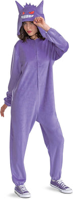 Cosfaire Pokemon Gengar Costume, Gengar Pokemon Costume with Hooded Jumpsuit for Adults - View 3