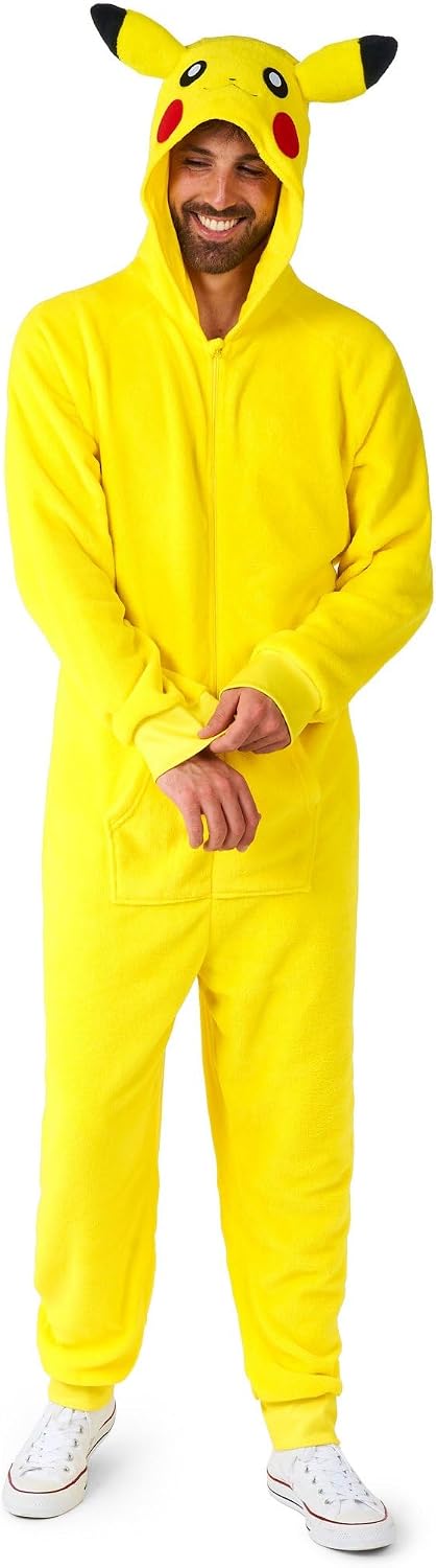 Cosfaire Adult Unisex Onesie - Pokemon One-piece Pajamas - Loose Fit - Including Pockets - Yellow - View 6