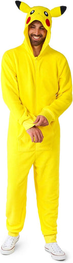 Cosfaire Adult Unisex Onesie - Pokemon One-piece Pajamas - Loose Fit - Including Pockets - Yellow - View 6