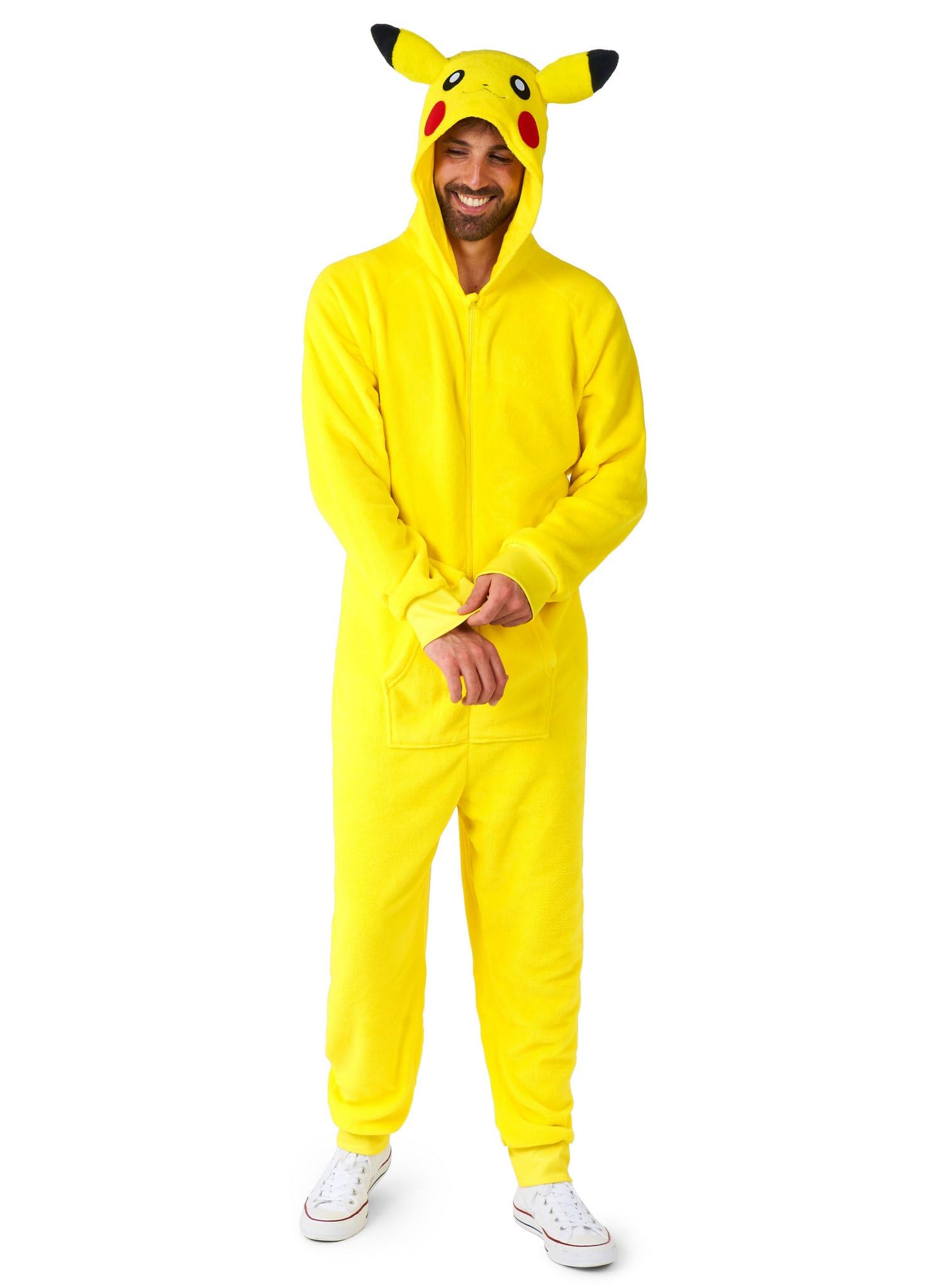Cosfaire Adult Unisex Onesie - Pokemon One-piece Pajamas - Loose Fit - Including Pockets - Yellow - View 10