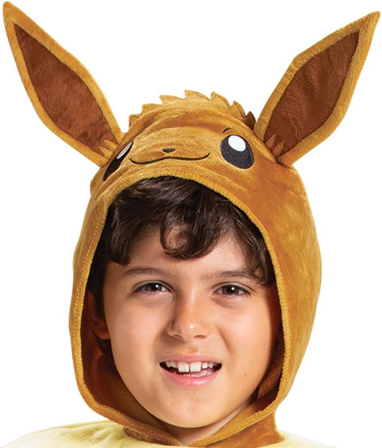 Cosfaire Eevee Pokemon Kids Costume, Pokemon Hooded Jumpsuit with Ears - View 3