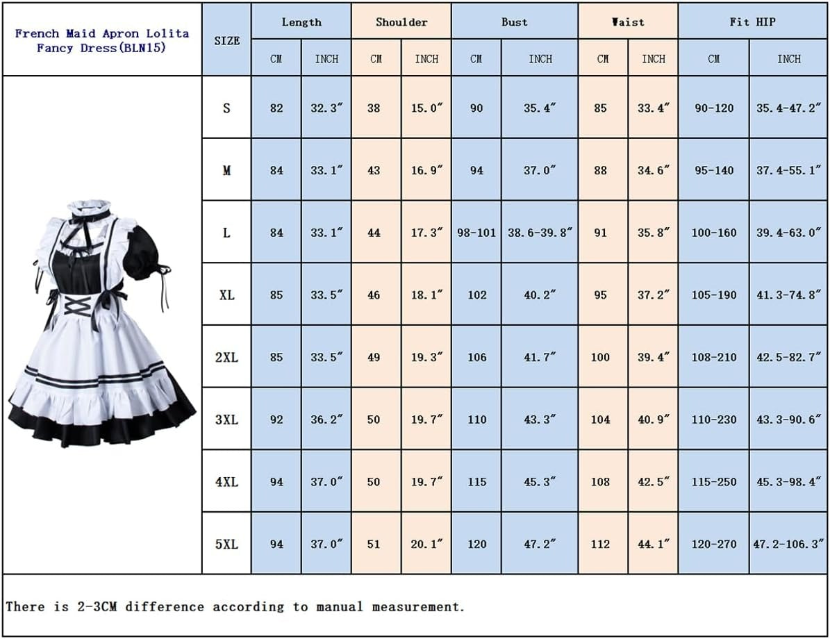 Cosfaire Kawaii French Maid Lolita Cosplay Costume Set with Cat Ears, Apron & Accessories - View 6