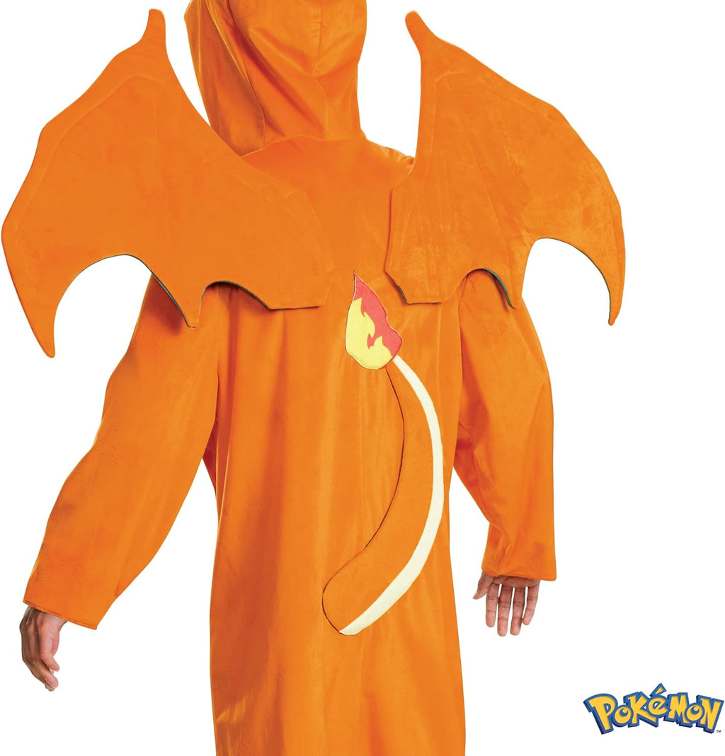 Cosfaire Charizard Costume, Deluxe Pokemon Halloween Costume with Hood and Wings, Adult Size - View 6
