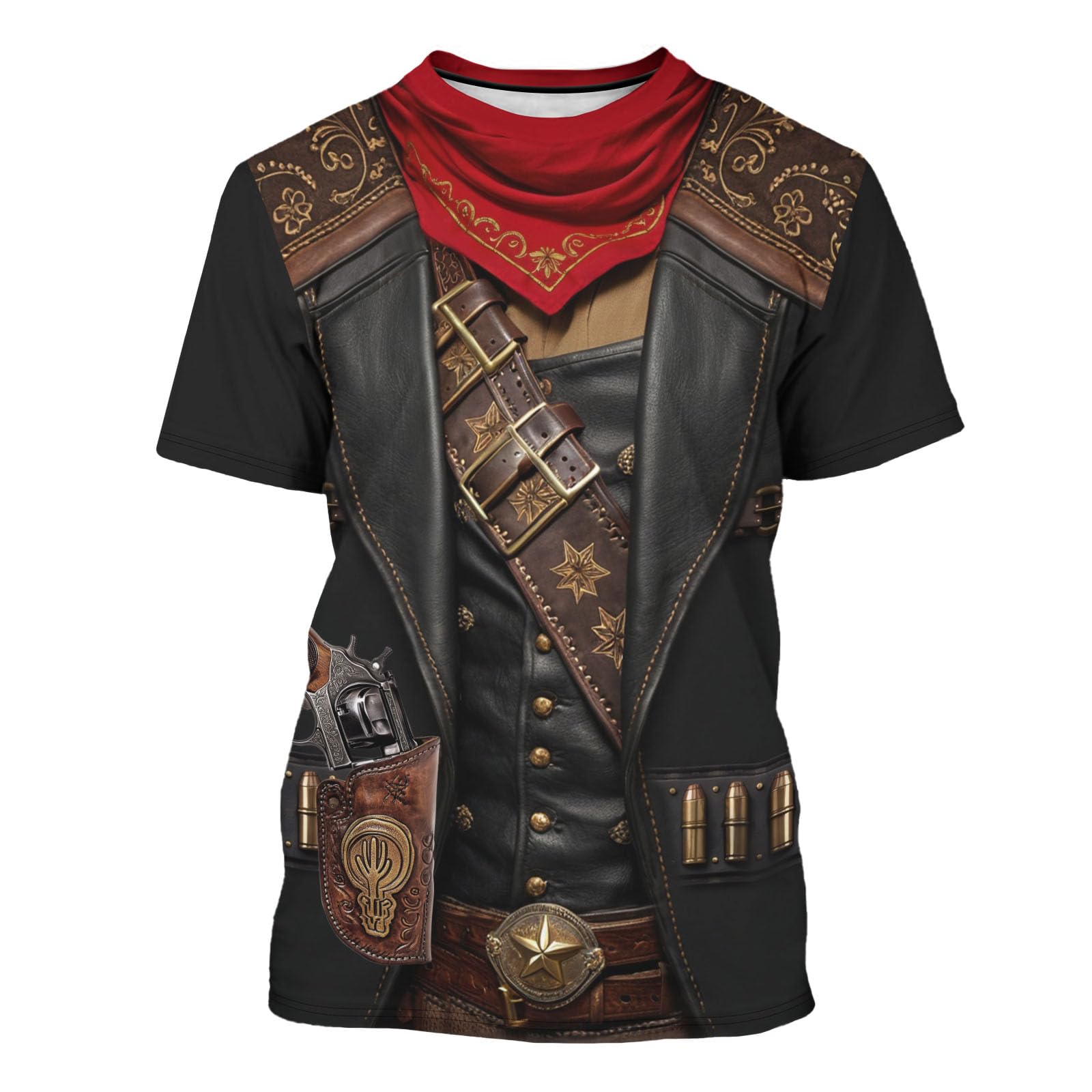 Cosfaire Anime Pirate Captain Tee Tuxedo T-Shirt Funny Cosplay Costume Tee Crewneck Short Sleeve Casual Top Unisex - View 9