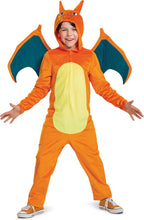 Cosfaire Charizard Costume for Kids, Pokemon Costume Hooded Jumpsuit, Child Size Small (4-6)