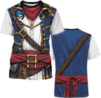 Cosfaire Anime Pirate Captain Tee Tuxedo T-Shirt Funny Cosplay Costume Tee Crewneck Short Sleeve Casual Top Unisex - View 6
