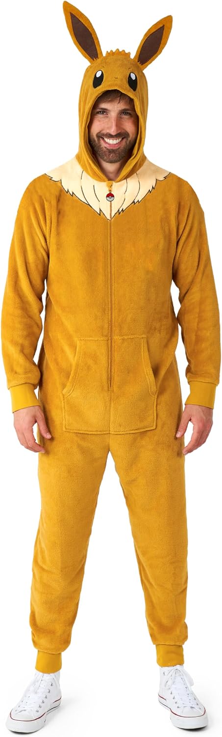 Cosfaire Adult Unisex Onesie - Pokemon One-piece Pajamas - Loose Fit - Including Pockets - Yellow - View 5