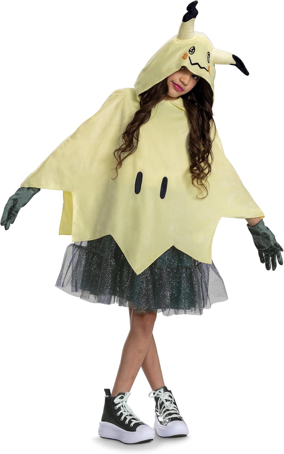 Cosfaire Deluxe Pokemon Mimikyu Girls Costume - Nintendo Pokemon Kids Outfit - Hooded Dress, Belt, Gloves 10-12