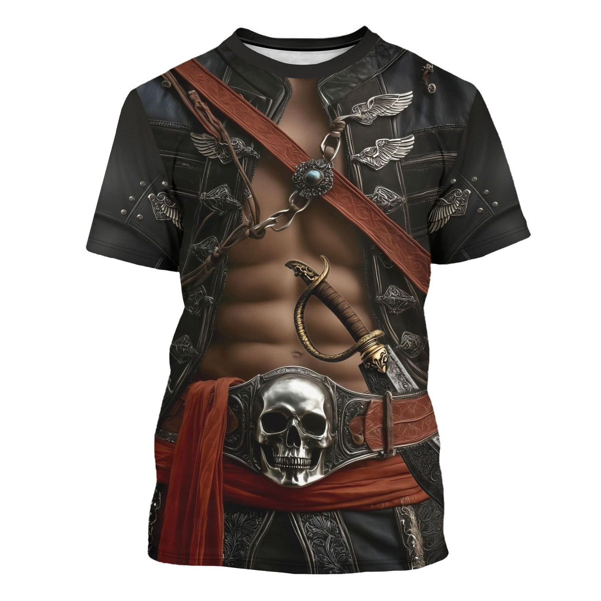 Cosfaire Anime Pirate Captain Tee Tuxedo T-Shirt Funny Cosplay Costume Tee Crewneck Short Sleeve Casual Top Unisex - View 11