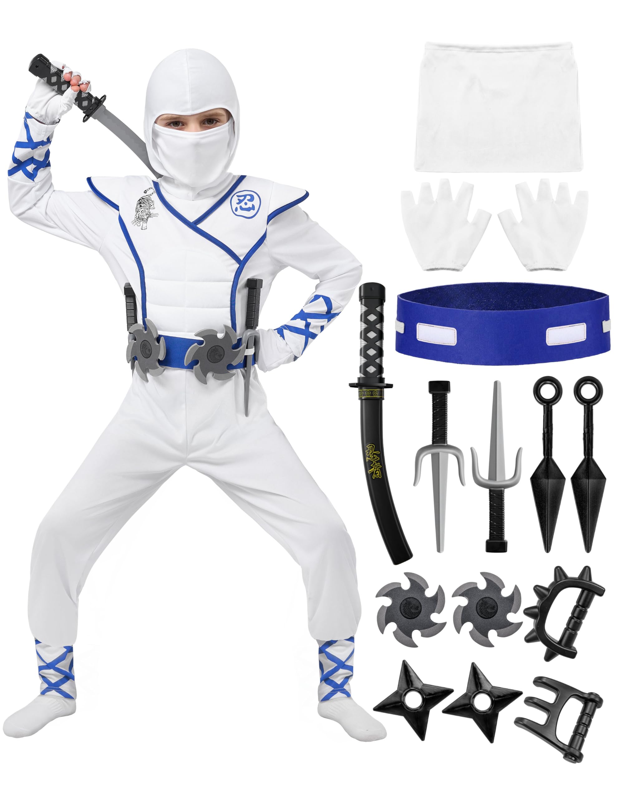 Cosfaire Halloween Ninja Costume, Ninja Outfit Set for Kids, Halloween Costumes for Boys Dress Up Party - View 12
