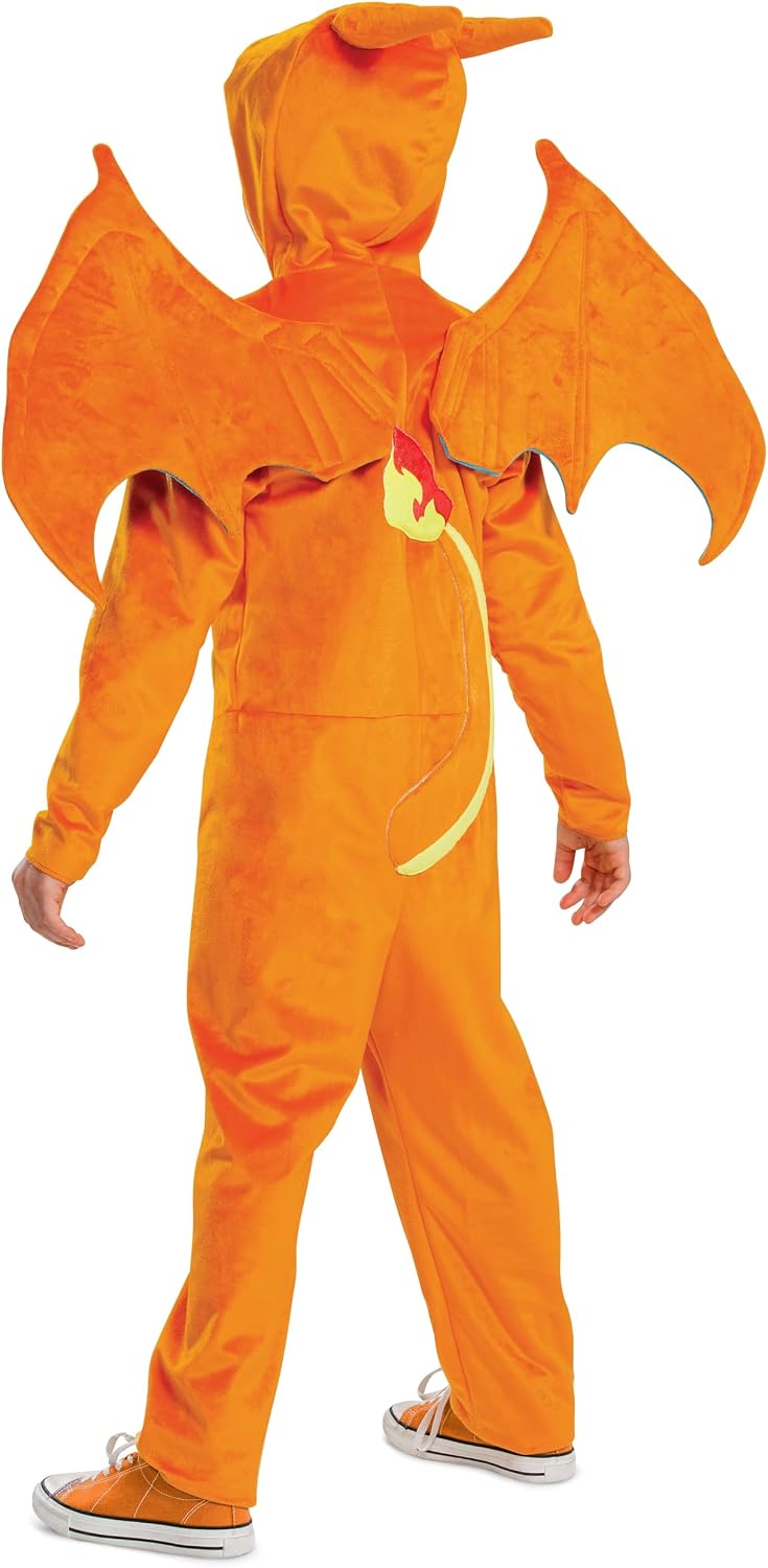 Cosfaire Charizard Costume for Kids, Pokemon Costume Hooded Jumpsuit, Child Size Small (4-6) - View 2