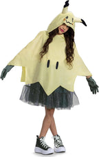 Cosfaire Deluxe Pokemon Mimikyu Girls Costume - Nintendo Pokemon Kids Outfit - Hooded Dress, Belt, Gloves 10-12 - View 5