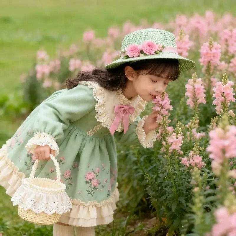 Cosfaire Girls French Floral Lolita Princess Puffy Dress - View 3