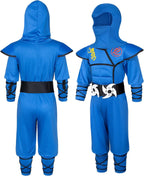 Cosfaire Kids Ninja Costume - Muscle Ninja Costume Suit with Deluxe Ninja Toys for Little Boys & Girls Halloween Cosplay Dress Up - View 5