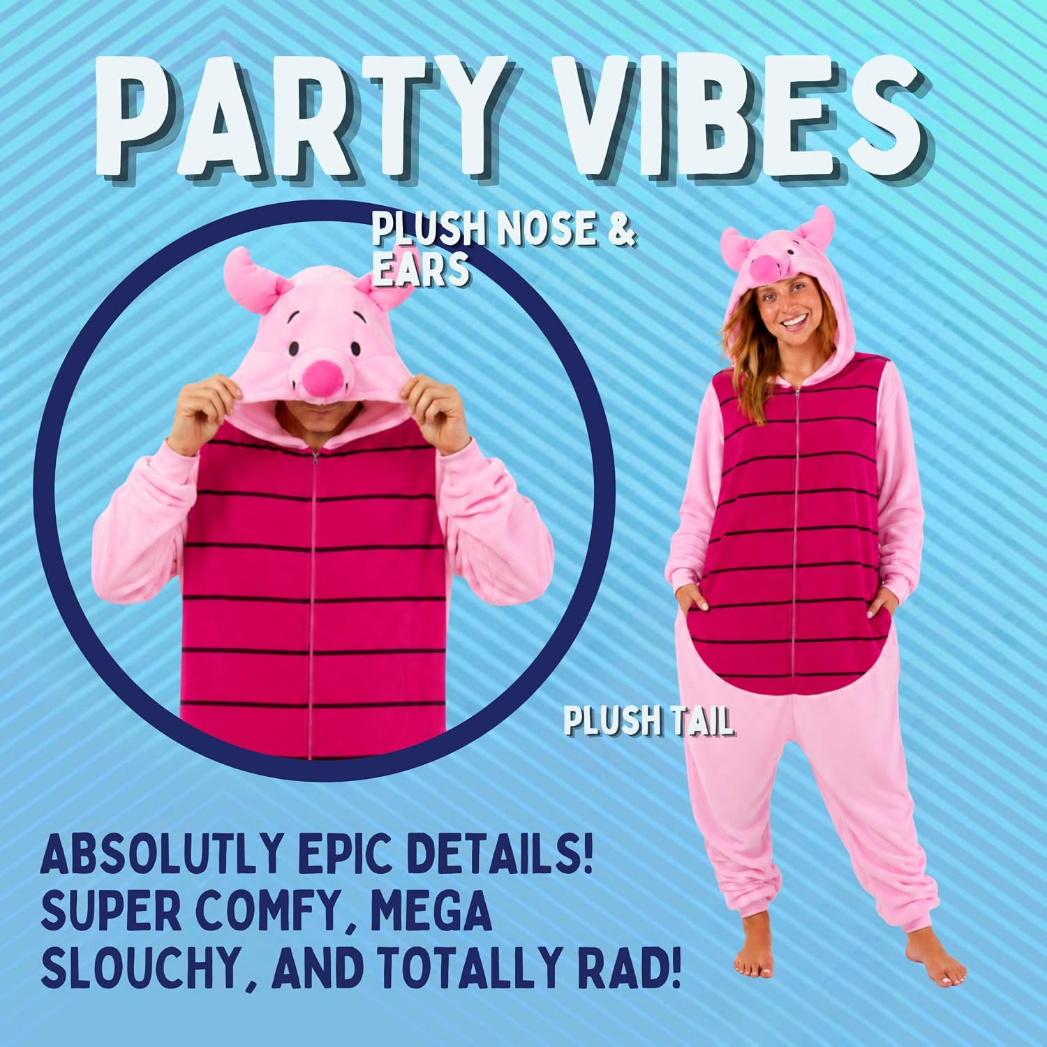 Cosfaire Slim Fit Adult Onesie - Animal Costume - Plush Unisex Halloween One Piece Cosplay Suit for Women and Men - View 2