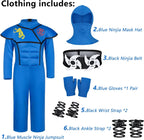 Cosfaire Kids Ninja Costume - Muscle Ninja Costume Suit with Deluxe Ninja Toys for Little Boys & Girls Halloween Cosplay Dress Up - View 2
