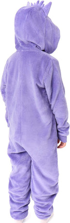 Cosfaire Pokemon Gengar Boys Onesie | Kids Gengar Character Graphic Print Hooded Sleepsuit with 3D Ears in Purple - View 2
