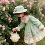 Cosfaire Girls French Floral Lolita Princess Puffy Dress - View 2
