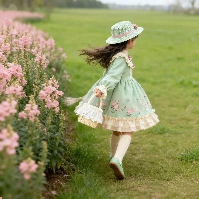 Cosfaire Girls French Floral Lolita Princess Puffy Dress - View 5